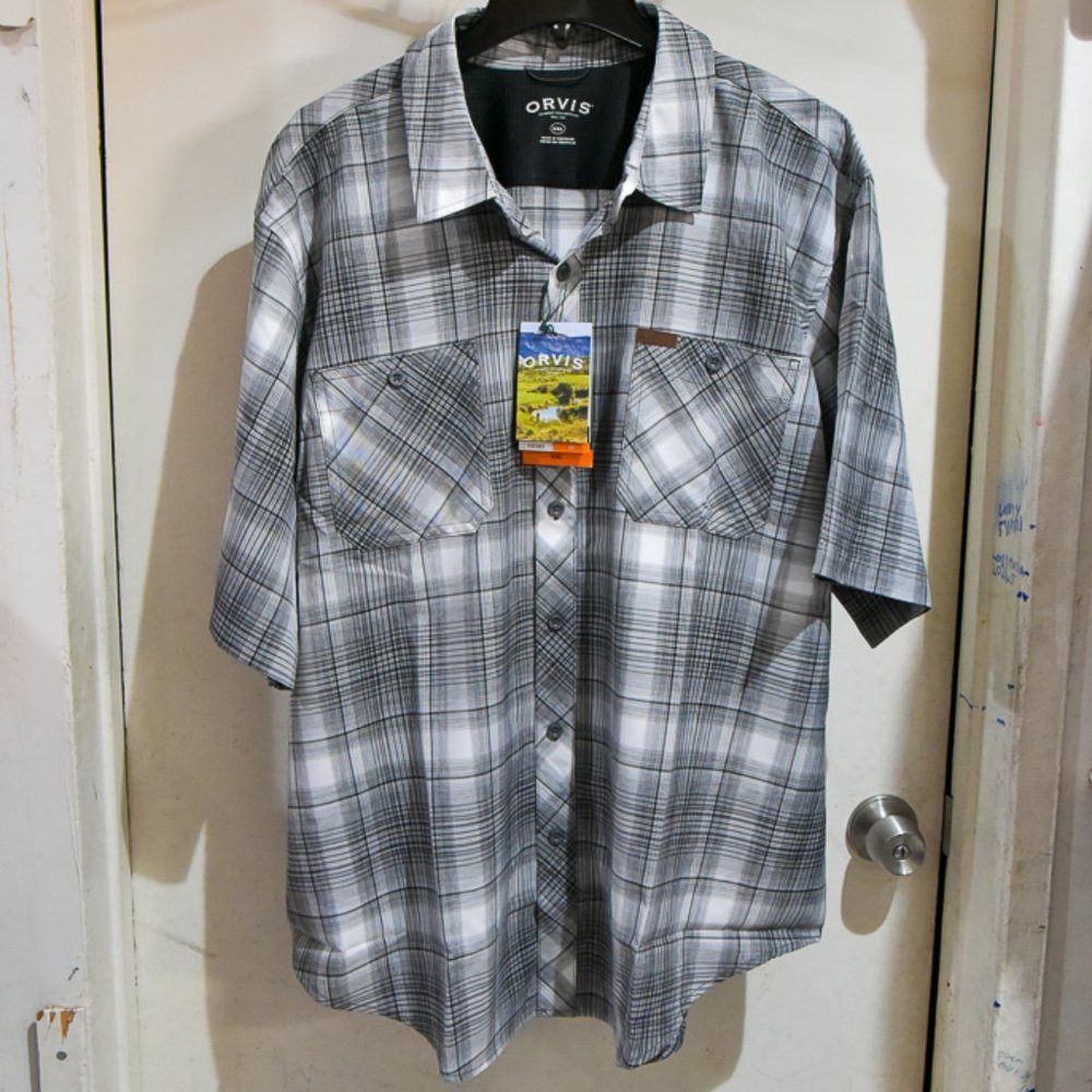 Orvis Men's Short‎ Sleeve Woven Shirt GRAY